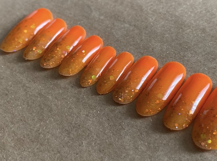 burnt-orange-nails-with-glitter